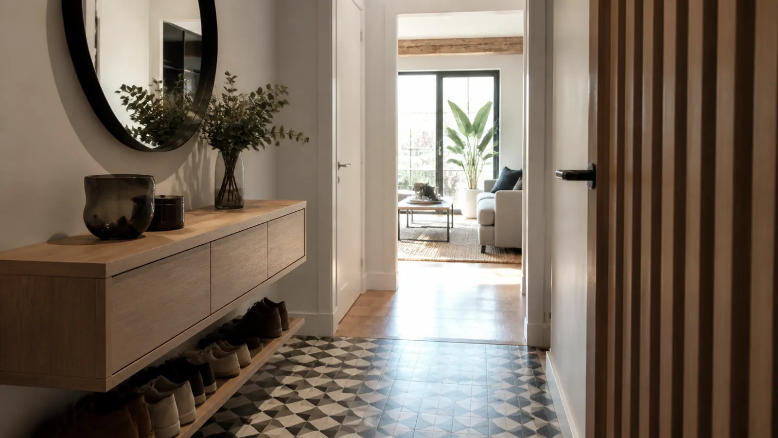 Entrada y zapatero: un diseño que aguanta el día a día