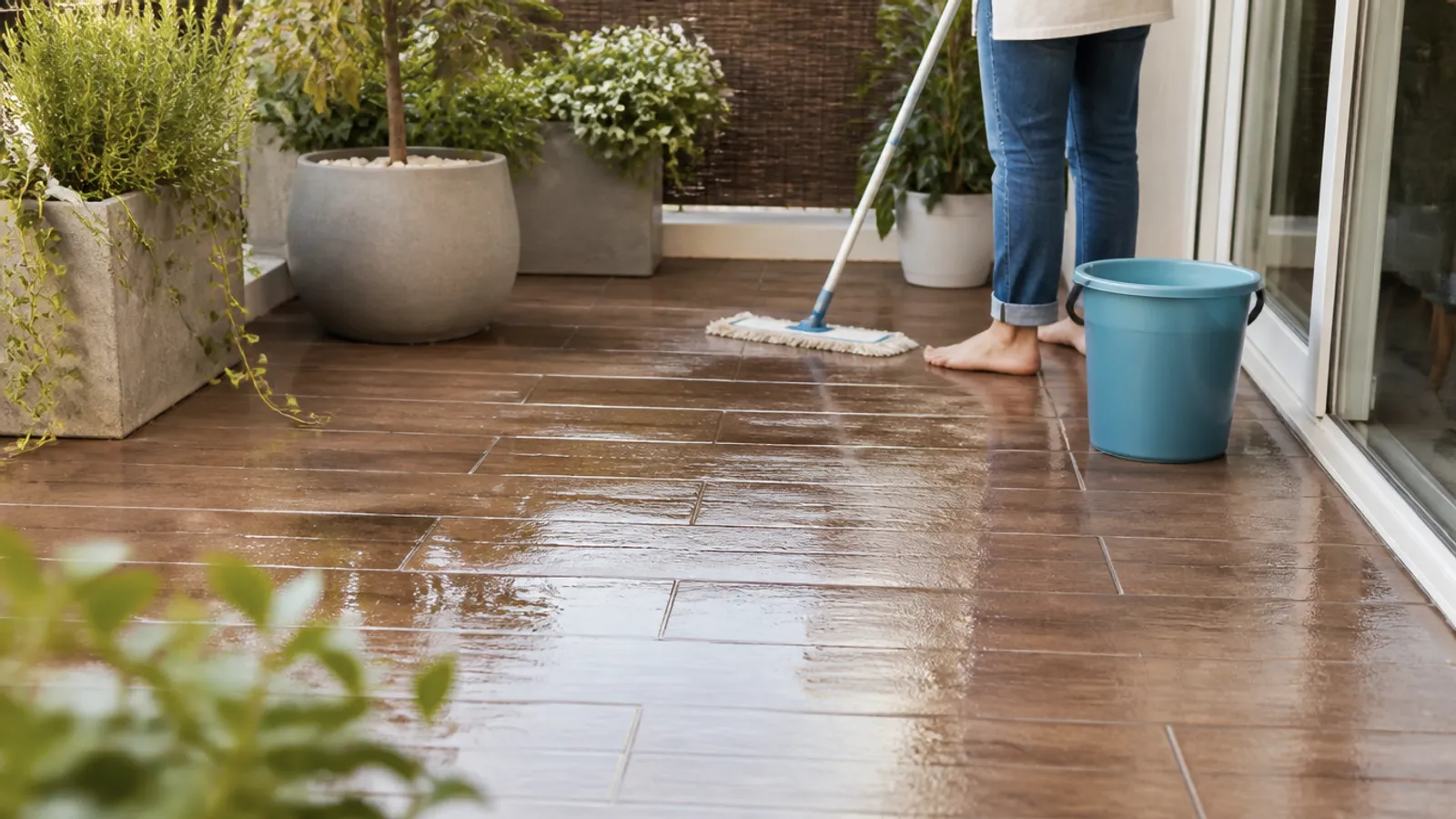 Suelo de terraza: limpieza y antideslizante